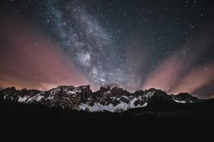Night Sky with stars over mountains