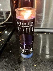 Photo of a candle from House of Intuition called Winter Solstice