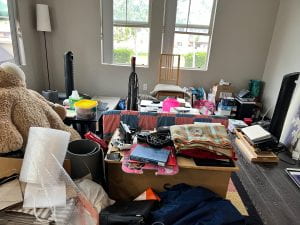 Photograph of a messy room